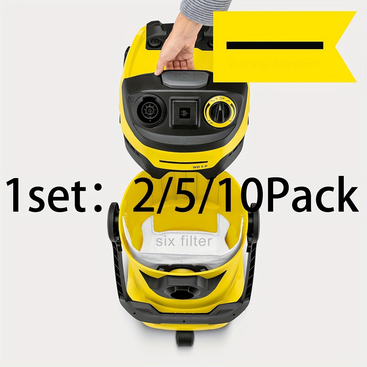 Bolsas de filtro de felpa de reemplazo para aspiradoras húmedo/seco 2, 5 o 10 unidades