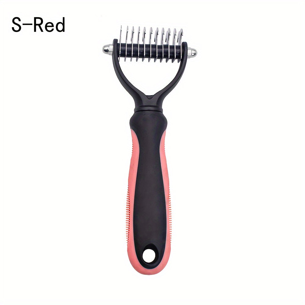 Dual-Sided Dog Grooming Brush Stainless Steel Knots Undercoat Remover