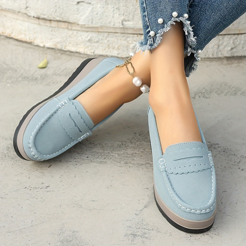 Women's Solid Color Loafers Slip-On Non-Slip Comfort Flats