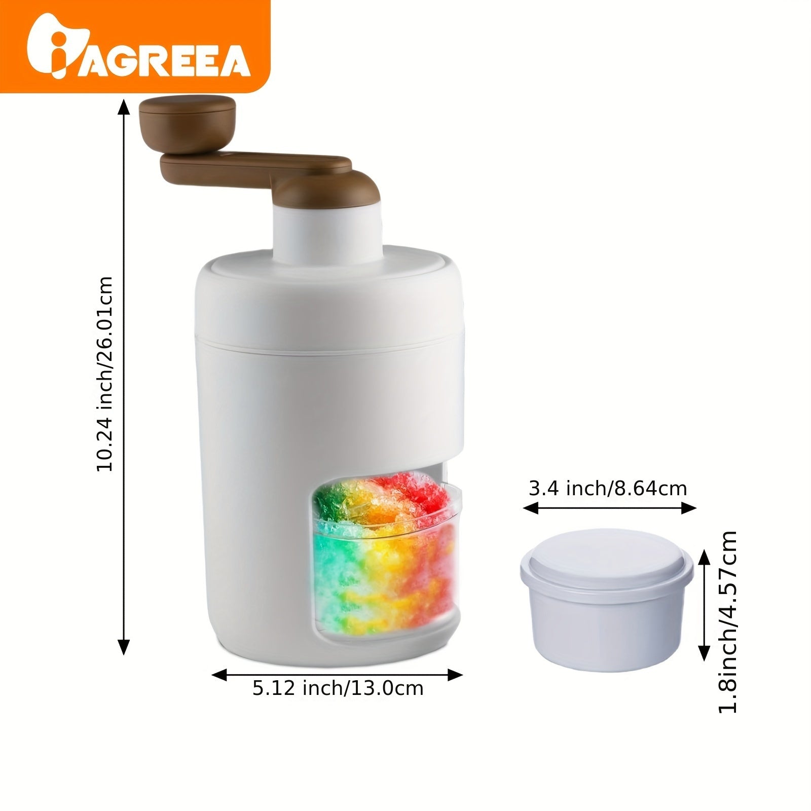 Qo‘l bilan ishlovchi muz maydalagich, zanglamaydigan po‘lat burchaklar, qor konuslari va slushlar uchun