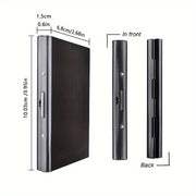 Slim RFID Blocking Stainless Steel Credit Card Holder for Men and Women Black 6 Slots