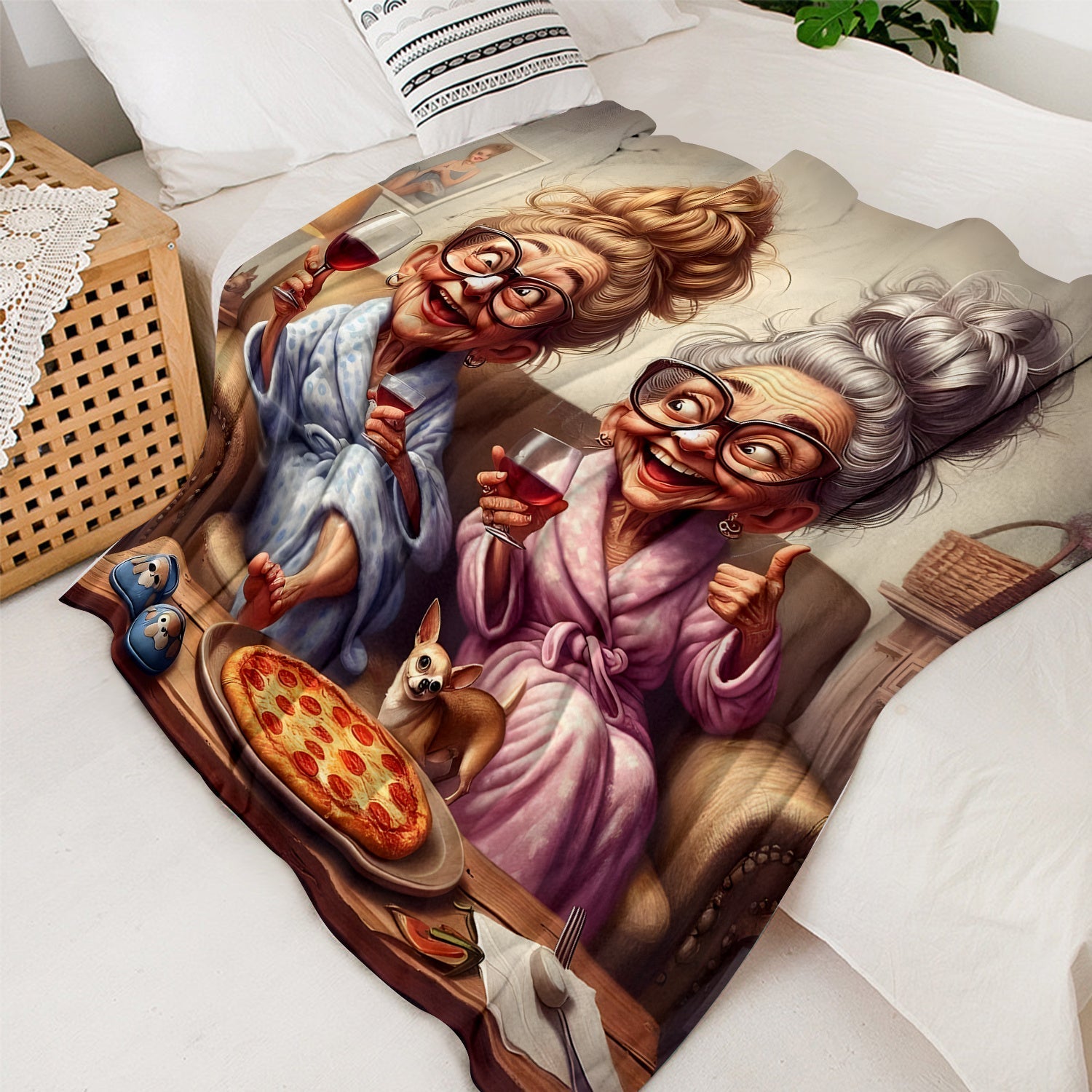 Flannel Throw Blanket for Adults Soft Knitted Polyester Cozy Gift for Elderly