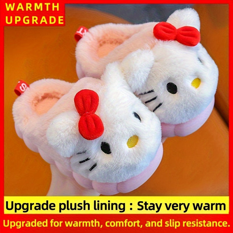 Kids Plush Slippers for Girls and Boys Indoor Warm Non-Slip Slip-On House Shoes