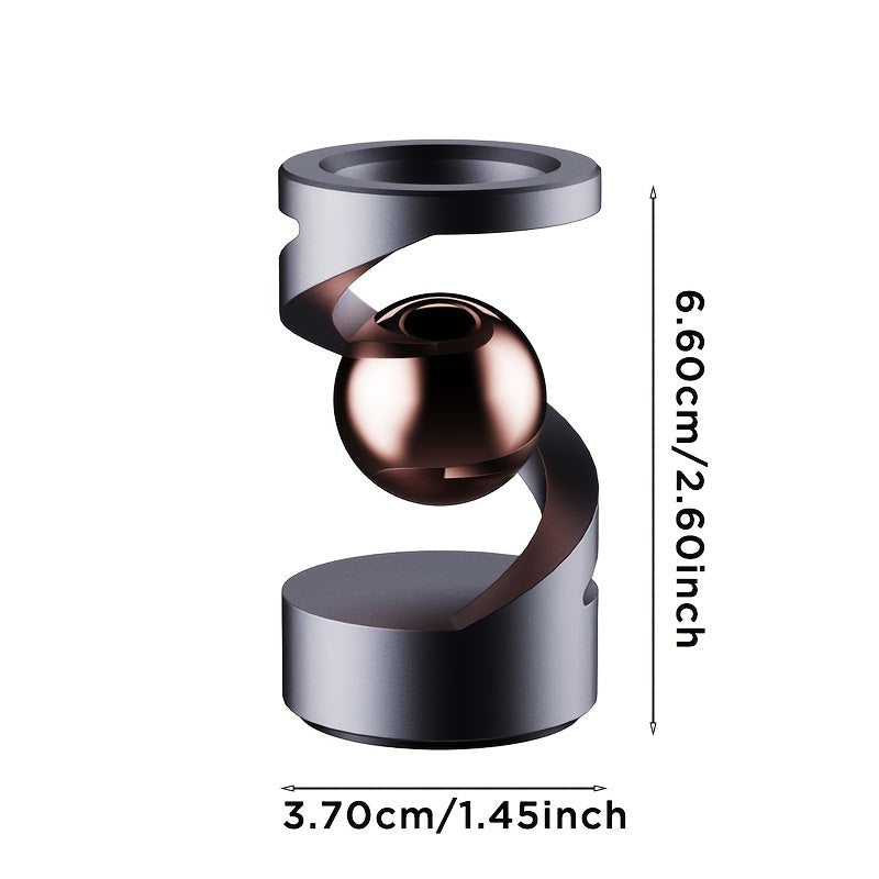 Desktop Gyroscope Fidget Toy for Adults and Teens Aluminum Alloy Relaxation Desk Decoration Black Grey Silver