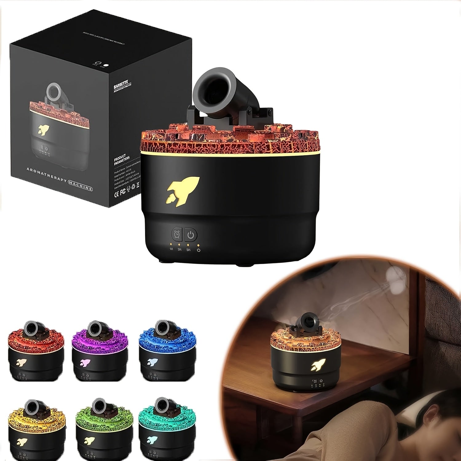 Ultrasonic Colorful Crack Design Aroma Humidifier for Home Desktop