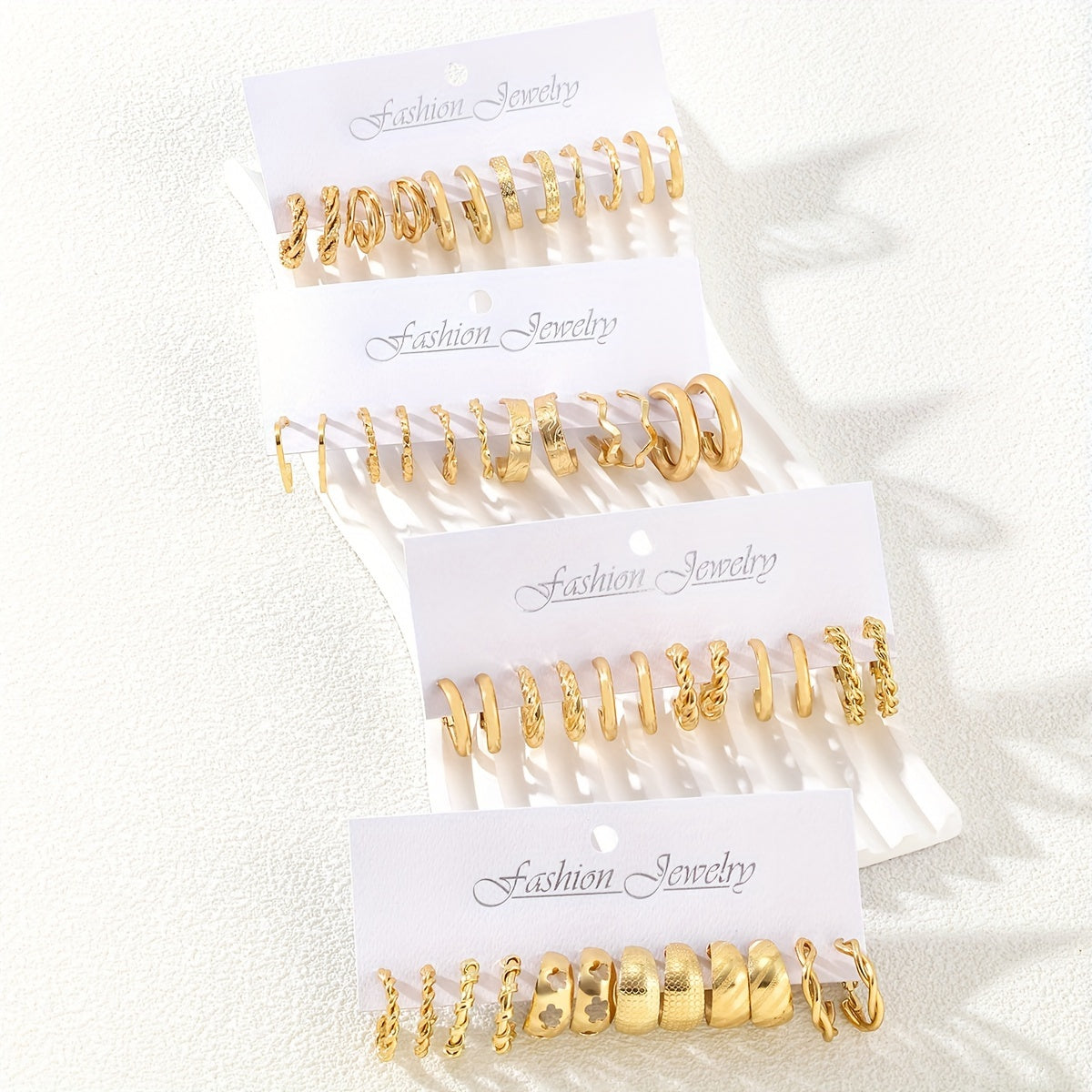 Ayollar uchun vintage uslubdagi zargarlik buyumlari, 48 ta juftlik, zanglamaydigan po'lat va sink alloy