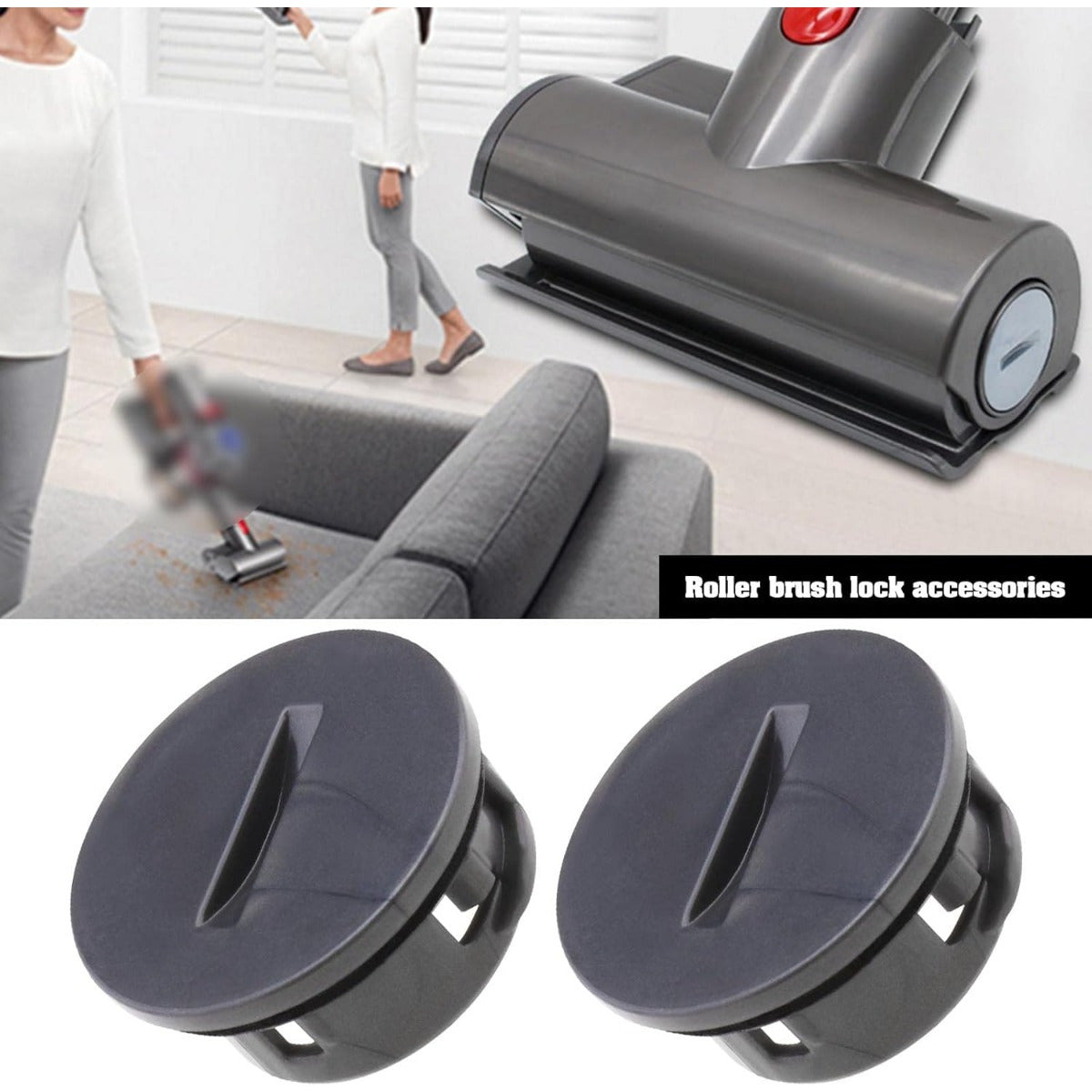 2pcs Electric Roller Brush End Cap Accessories for Dyson V6 DC59 DC62 Vacuum