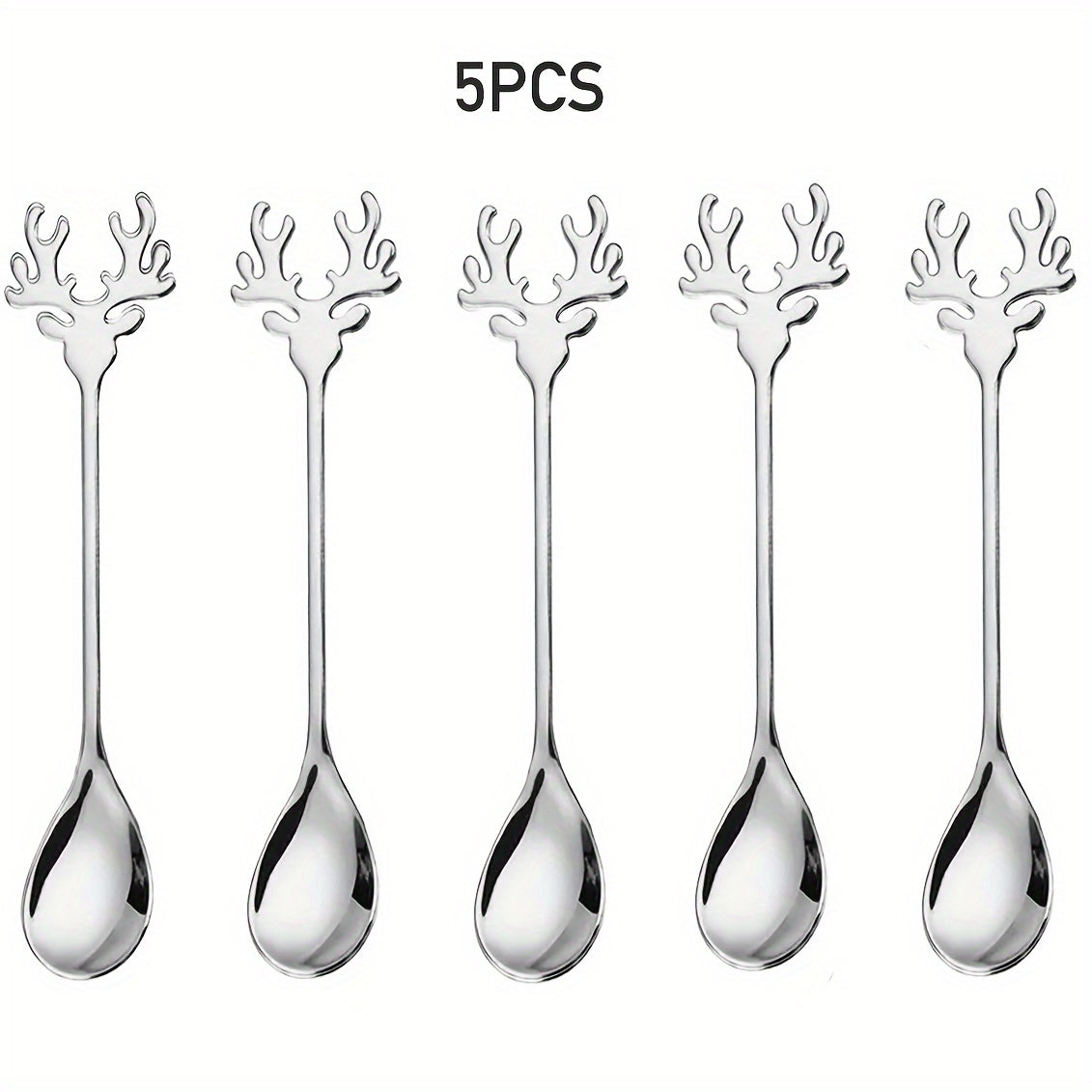 Reindeer Coffee Spoons Stainless Steel Festive Holiday Kitchen Utensils