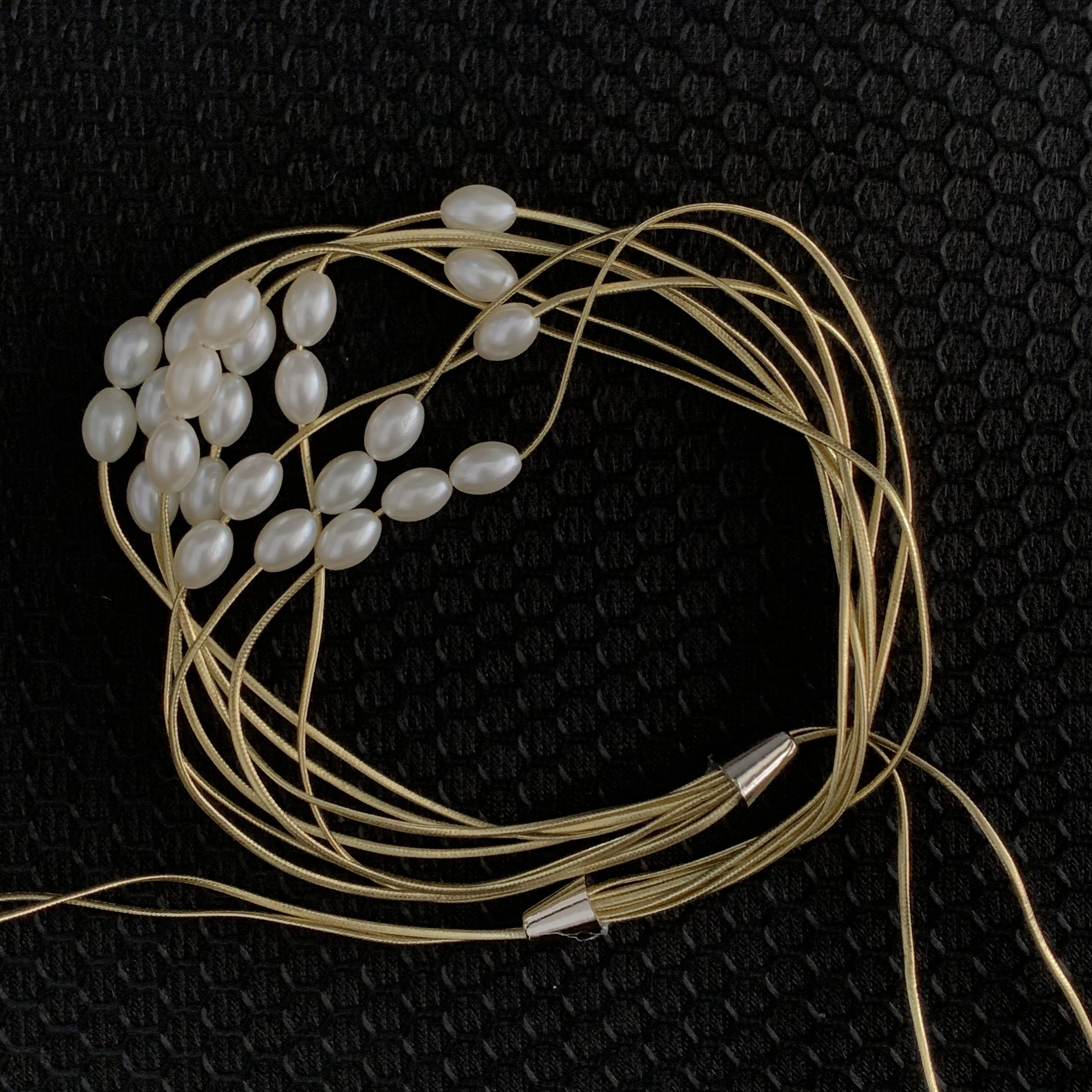 Rice Grain Beaded Curtain Tiebacks with Pearl Buckles for Window Decor