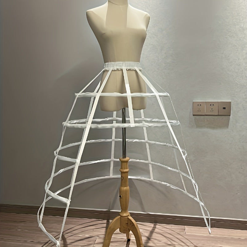 Women's Breathable Performance Underskirt with Satin Ribbons and Cut-Out Split in White and Black