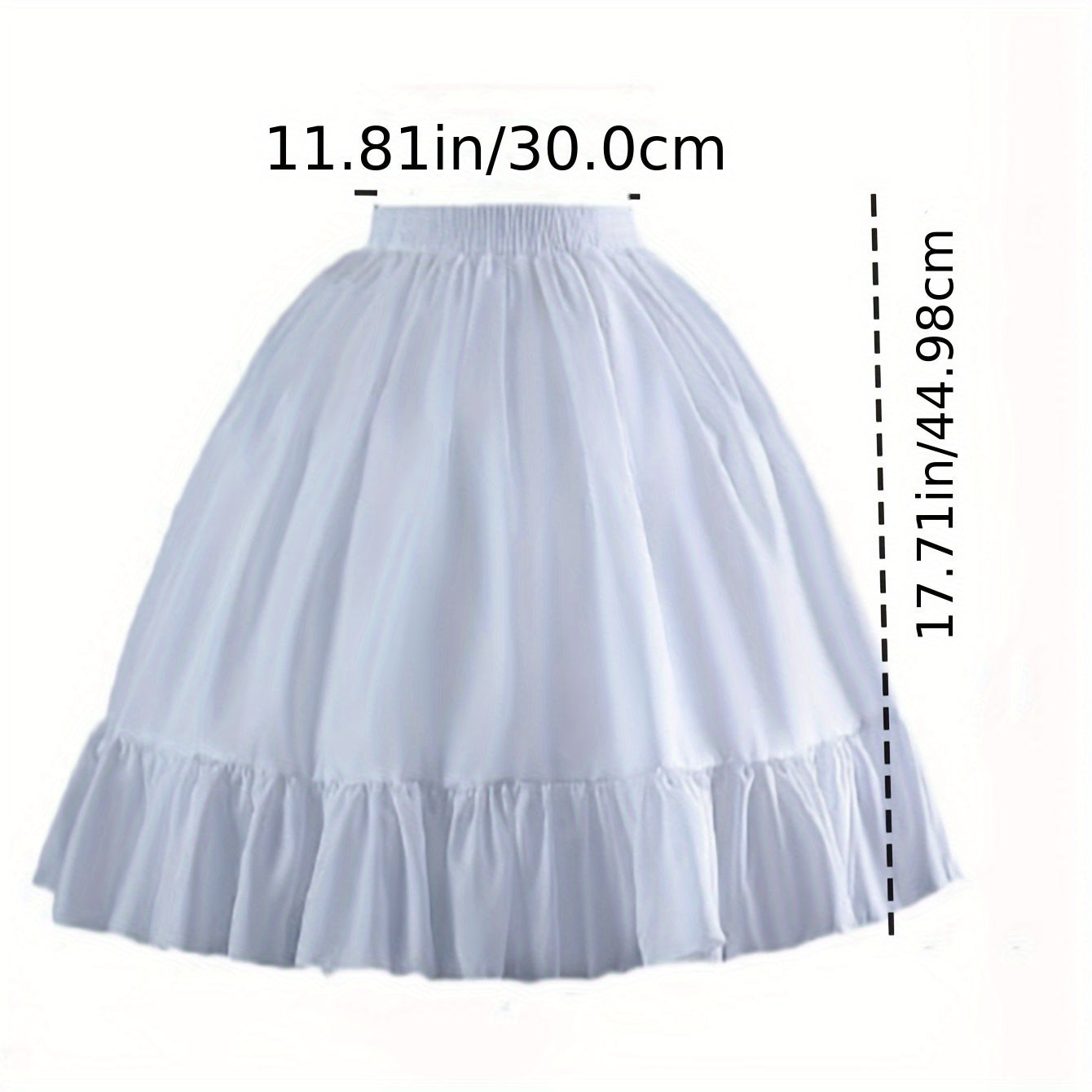 Black and White Lolita Petticoat with Steel Hoop Pleated Cloud Skirt for Women