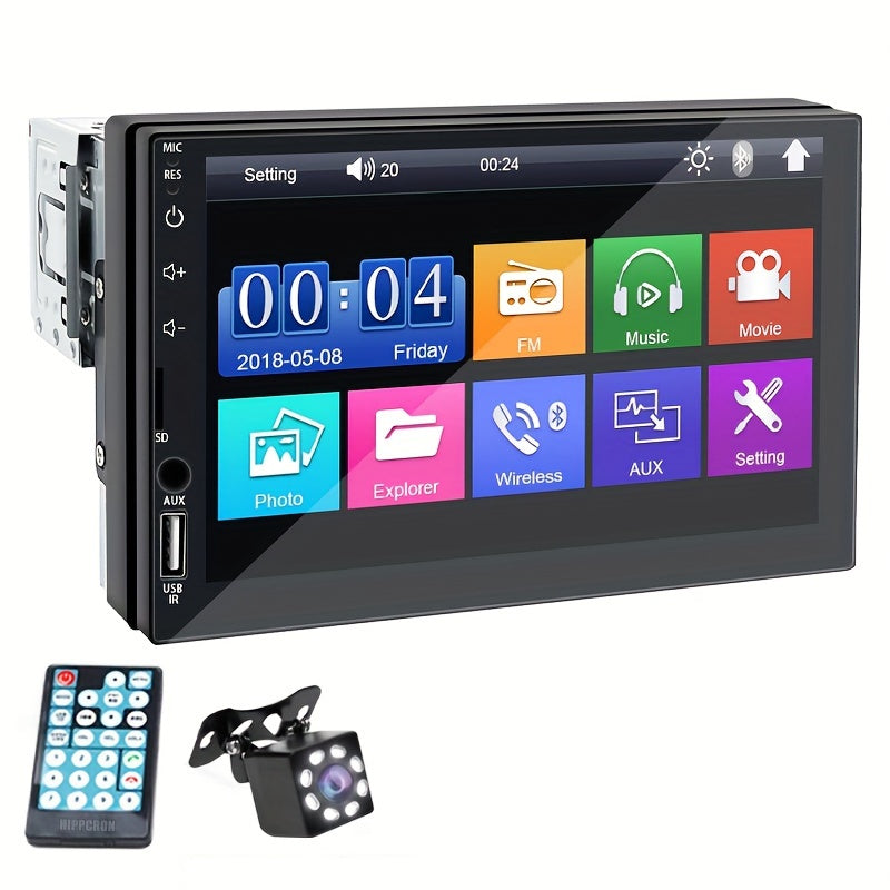 17.78 sm HD ekranli Yagona DIN Avtomobil MP5 Radio O'yinchisi, Radio Qutisi Yuqori Qism O'rnatish Dizayni, MirrorLink, AUX, USB Ulanishlari, SD Kart Qo'llab-quvvatlash, Ixtiyoriy Orqaga Qarash Kamerasi va Rulni Boshqarish