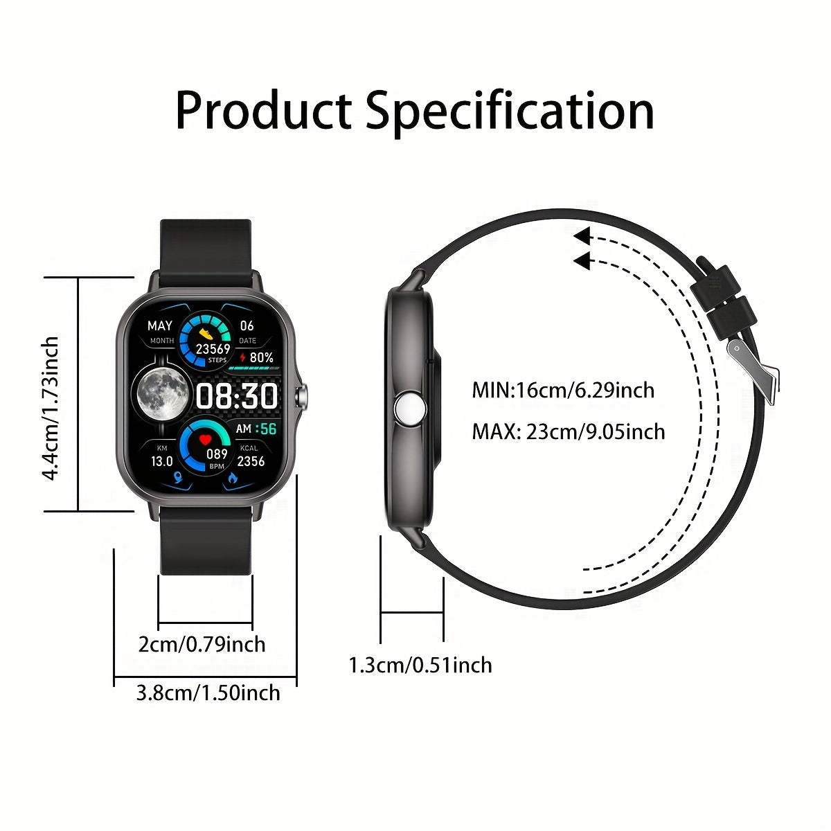 2024 1.83 Inch HD Touch Sports Smartwatch for Men and Women with Call Function and Multisport Mode
