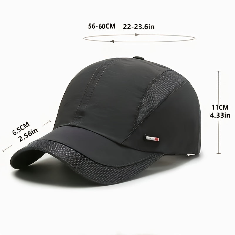 Men's Mesh Baseball Cap with Large Brim Quick-Dry Breathable Casual Outdoor Sports