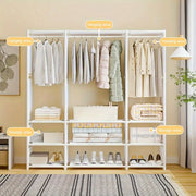 Organizador de armario de acero inoxidable con estantes y espacio de almacenamiento cerrado