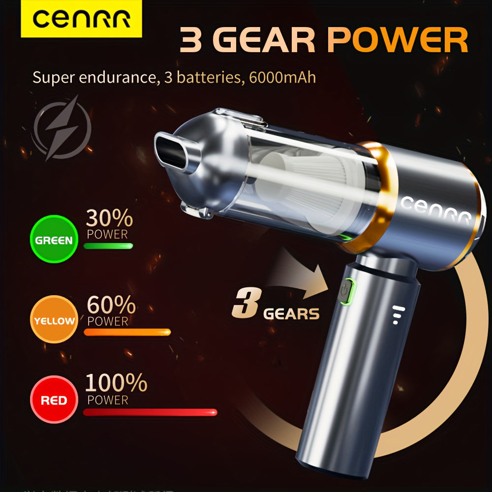 Портативный автомобильный пылесос с длительным временем работы и мощным всасыванием