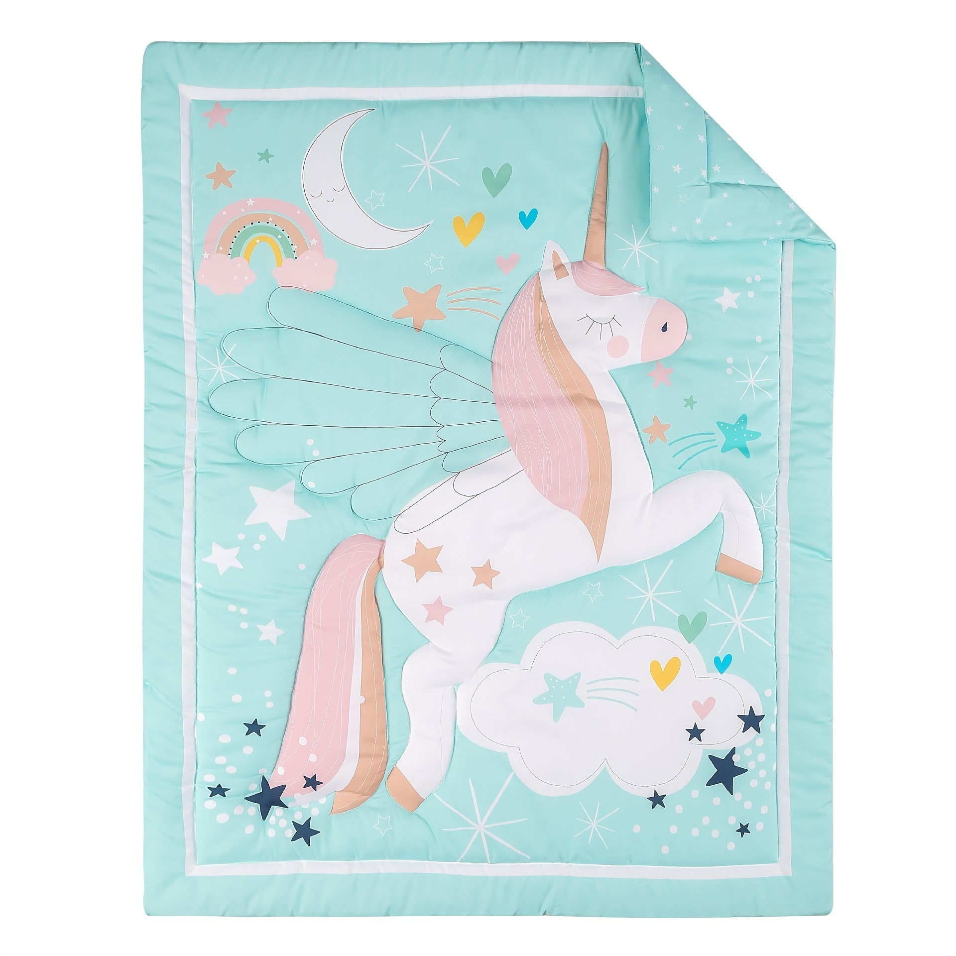 Unicorn Crib Bedding Set 3-Piece for Girls and Boys Nursery