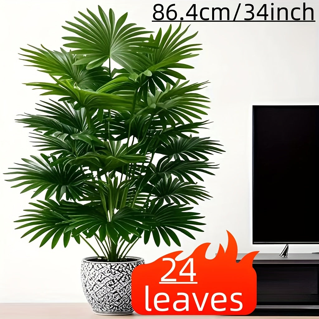 Palmera artificial con 24 hojas grandes para decoración de jardín, hogar y oficina