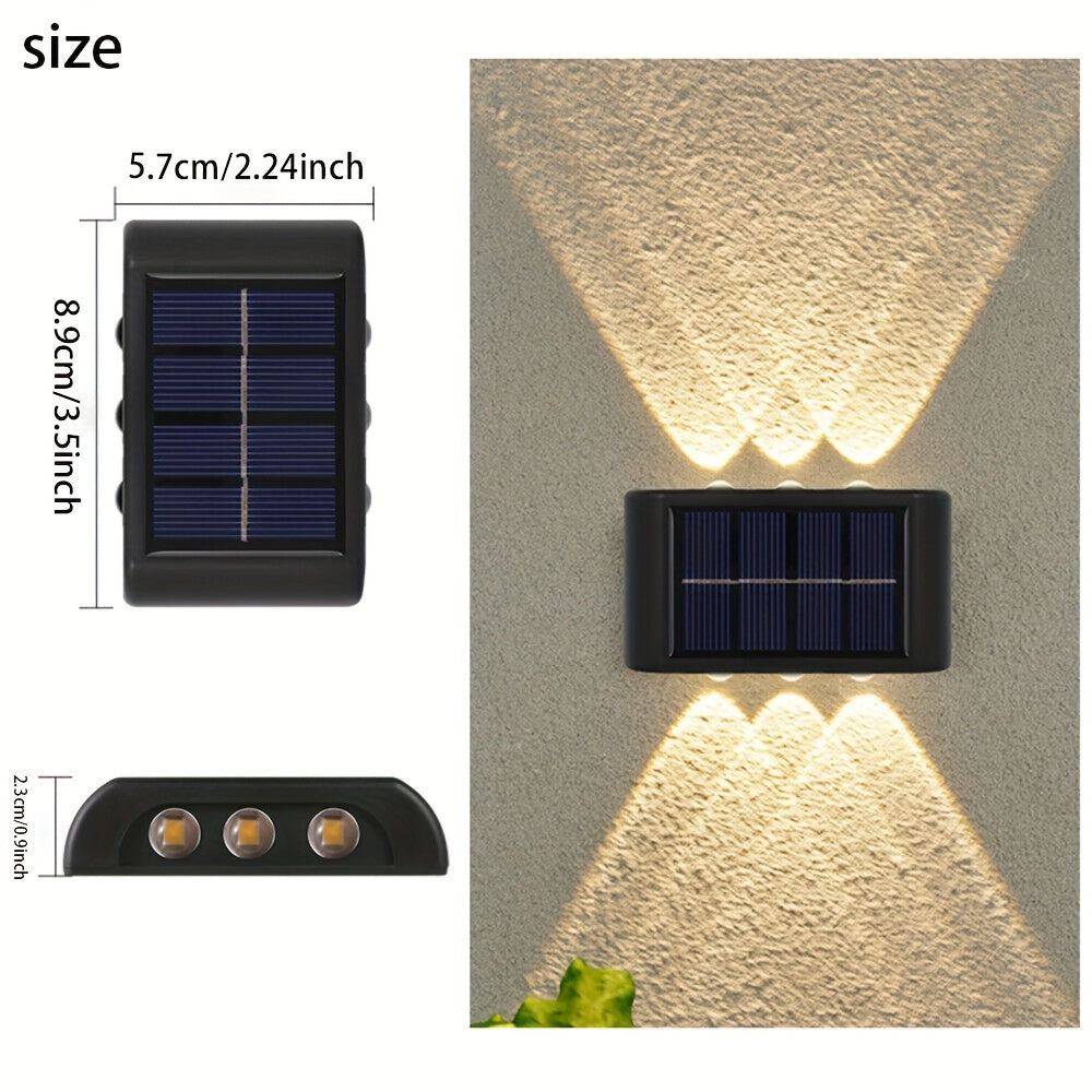 2 Pack Solar LED Outdoor Wall Lights for Garden Landscape Driveway