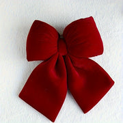 Christmas Decorations Set with Red Velvet Bows for Fireplace and Railings