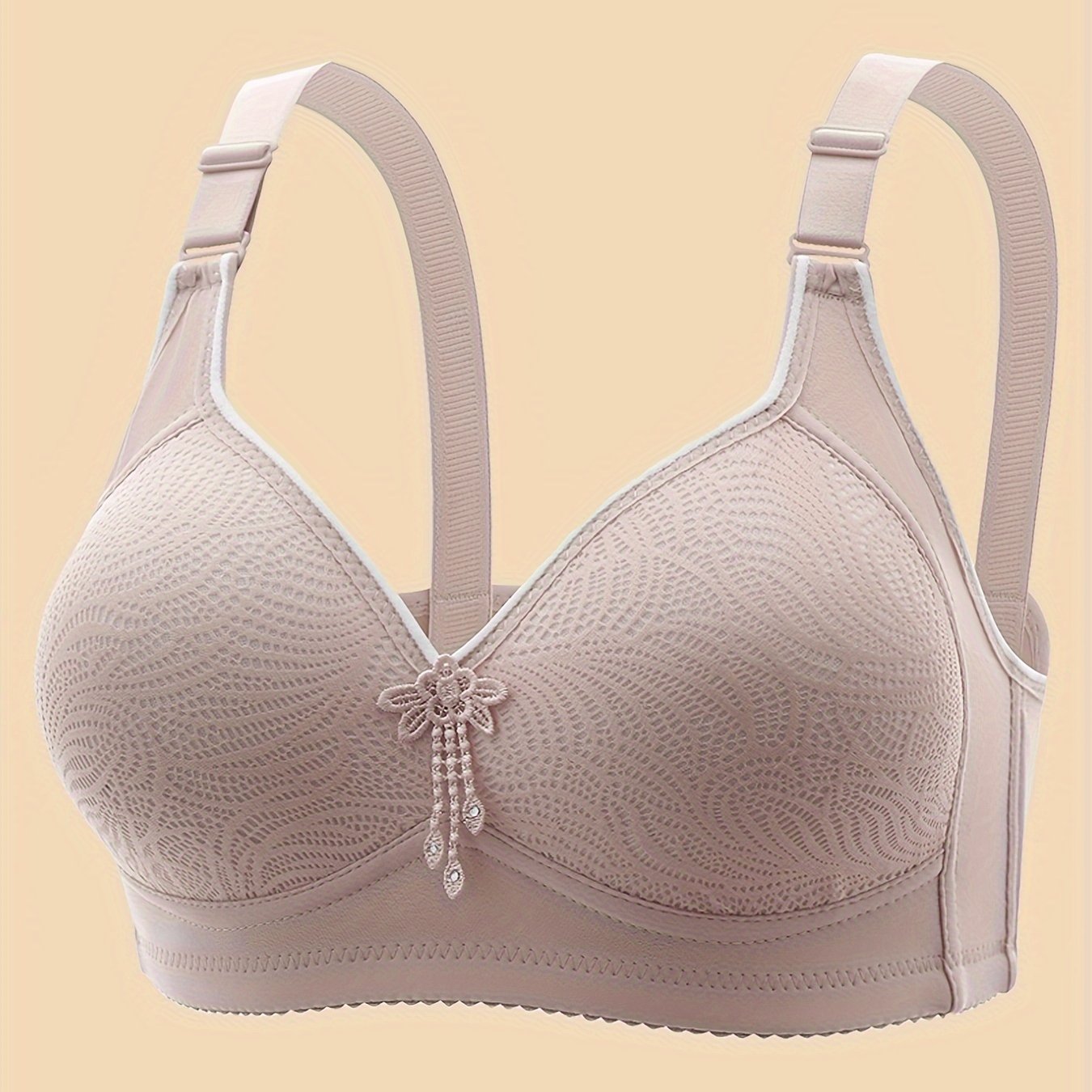 Women's Seamless Wireless Tank Bra with Tassel Decoration Push-Up Support