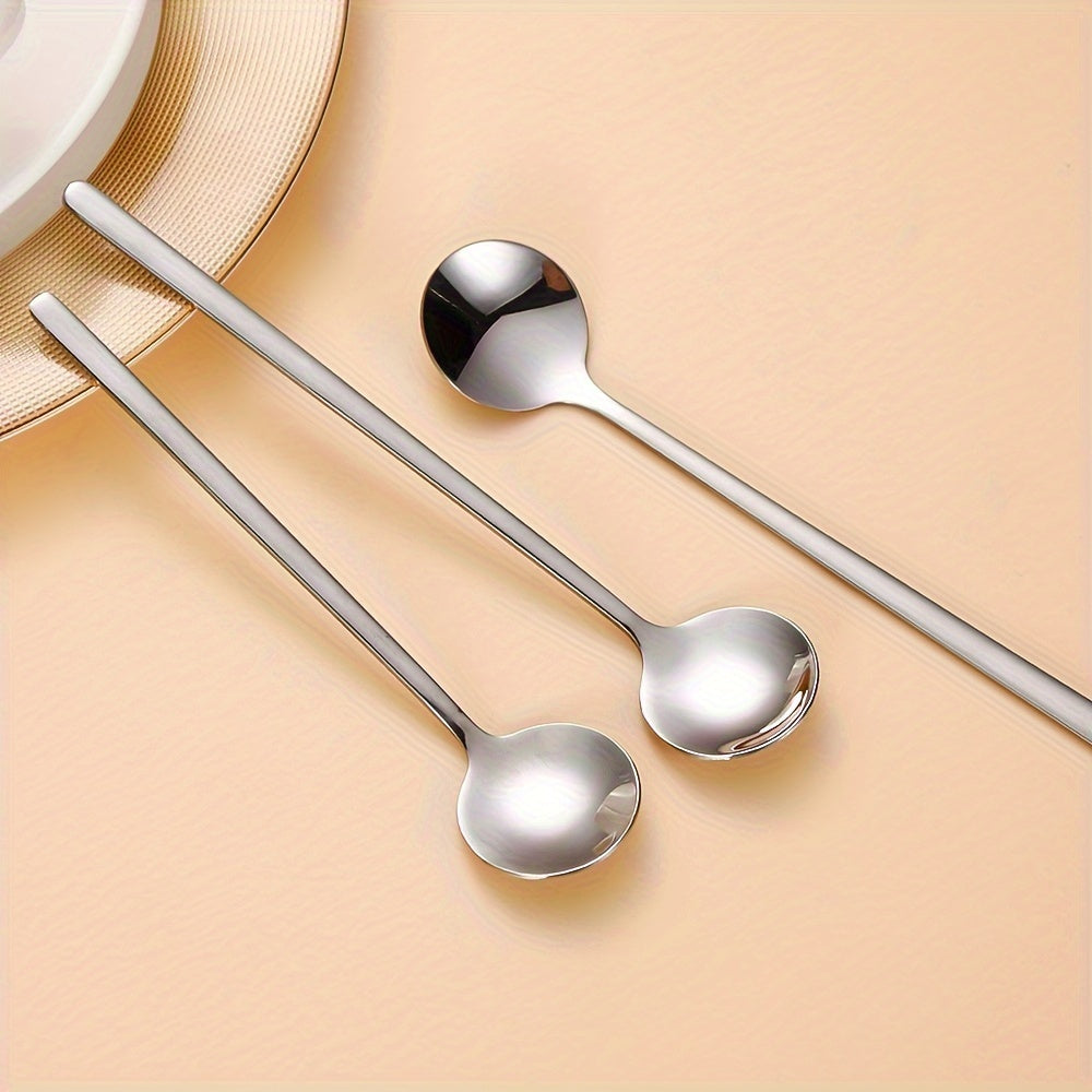 Stainless Steel Appetizer Spoons Ice Cream Scoops Stirring Sticks Cocktail Decor