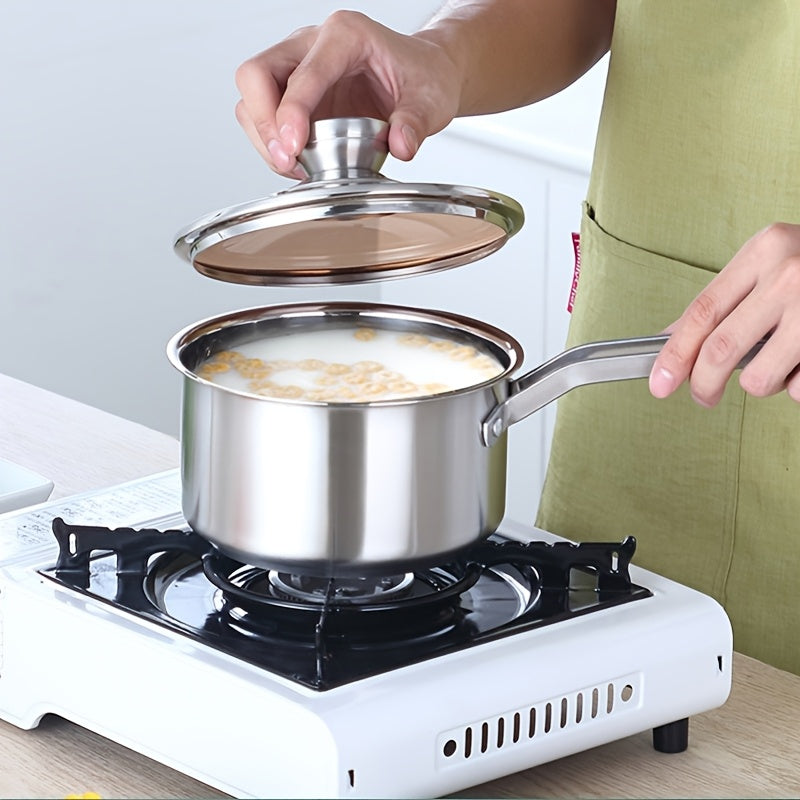 Juego de utensilios de cocina de acero inoxidable de 6 piezas con ollas y tapas para cocinar en la cocina