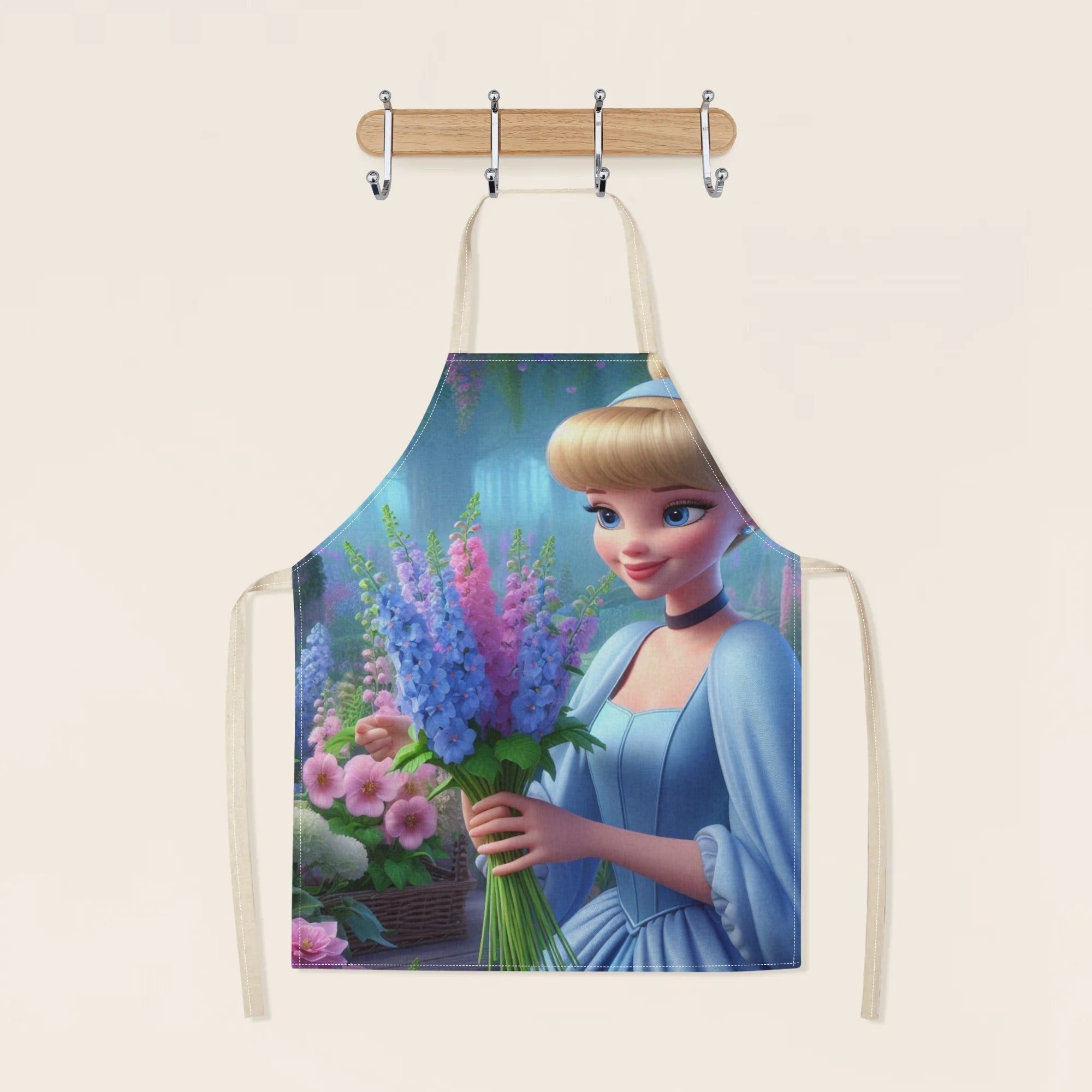 Waterproof Apron with Elsa Cartoon Design for Kitchen Restaurant Home Use
