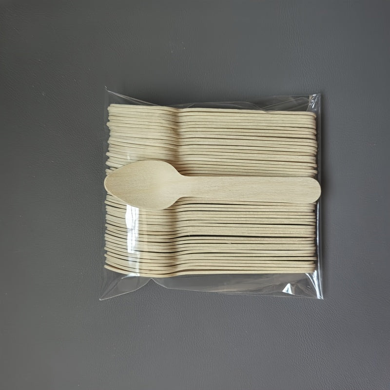 Mini cucharas de degustación de madera 10.92cm punta puntiaguda aptas para alimentos para postres y helados