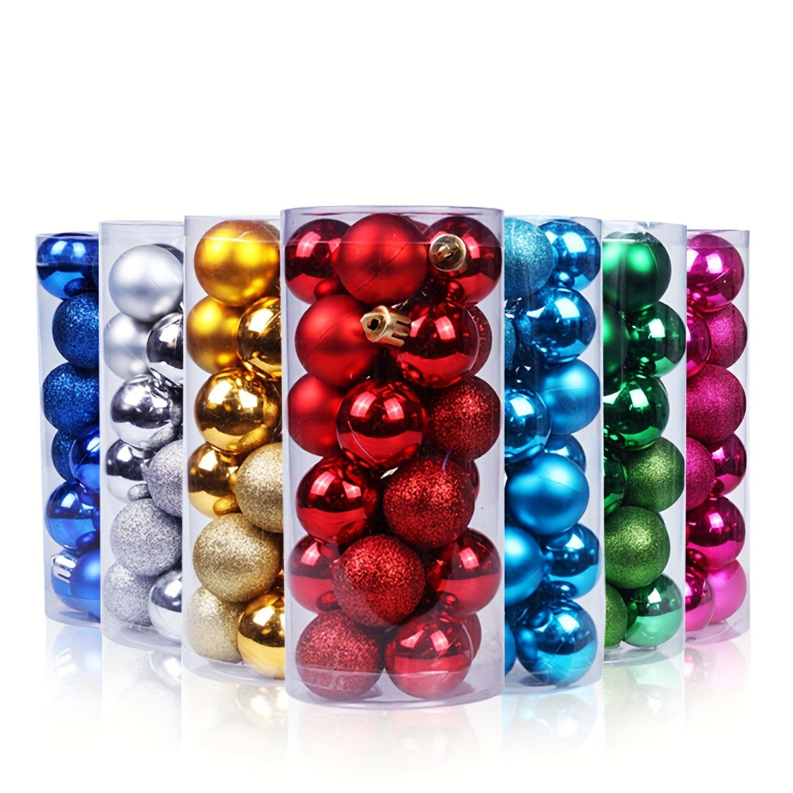 Bolas decorativas festivas de plástico para fiesta, 3cm, 8 colores, paquete de 24