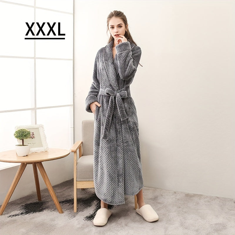 Cozy Couples Bathrobe Long Sleeve Autumn Winter Warm Fleece