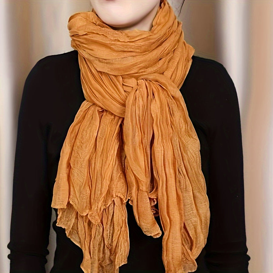 Ayollar uchun toʻliq rangli jun shalvar, qulay, katta toʻqilgan sharf, kuz-qish mavsumiga moʻljallangan, zamonaviy