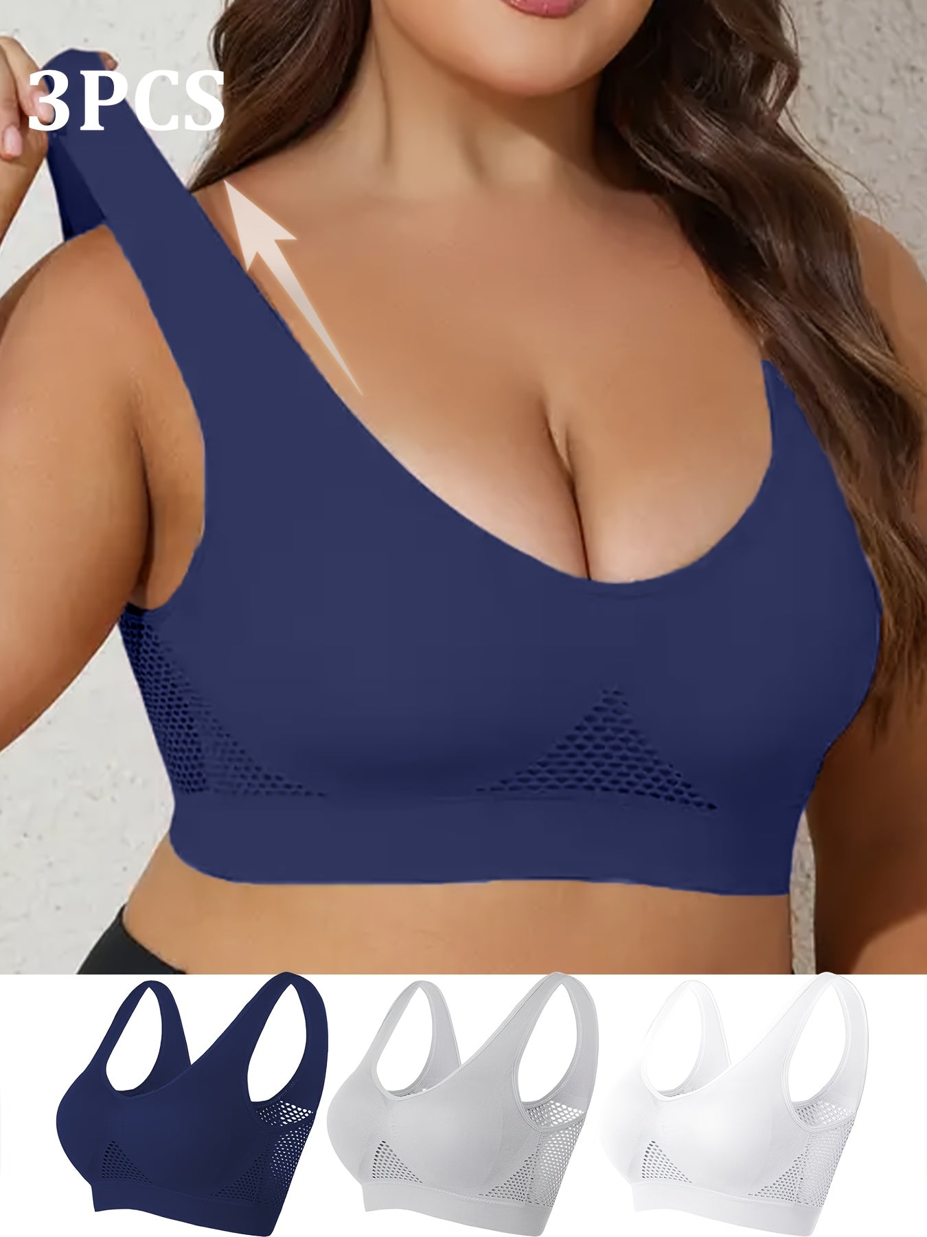 Women's Sports Bra Set Padded Mesh Breathable High Elasticity for Yoga Running