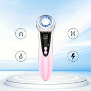 Portable Black Facial and Neck Massager with Heating and USB Charging