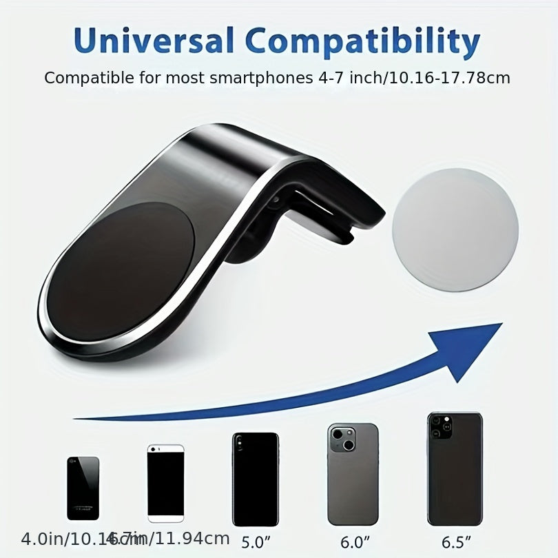Magnetic Car Phone Holder Air Vent L-Shaped Mount for Navigation Devices