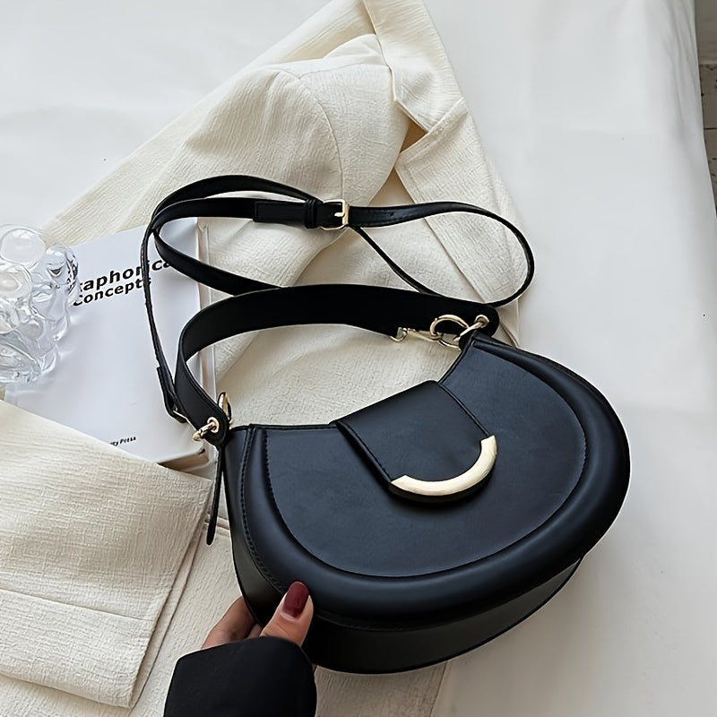 Urban Crossbody Bag in Multiple Colors with Kiss Lock Closure and Polyester Lining