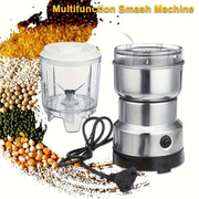 Round 4-Leaf Stainless Steel Electric Coffee Bean Grinder, 300W, 2000rpm, 10-second Fast Grinding, Dual-Use Dry and Wet, One-Button Control, European Standard Plug, 220-240V Power Supply
