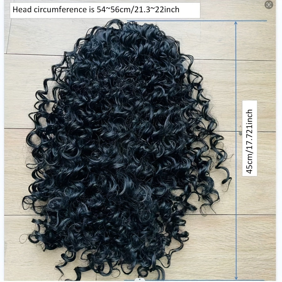 Polineziya afsonasi Maui qahramoni ilhomlangan qora rangdagi burma parik, uzun jingalak issiqqa chidamli tolalar, kostyum o'ynash va anime cosplay uchun mukammal. To'r parik qopqog'i to'plami bilan birga keladi, uzunligi 45.72 sm.