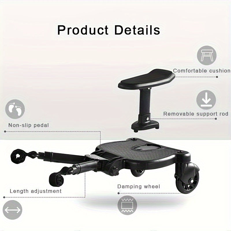 Universal 2-in-1 Stroller with Glider Board and Seat for Outdoor Travel