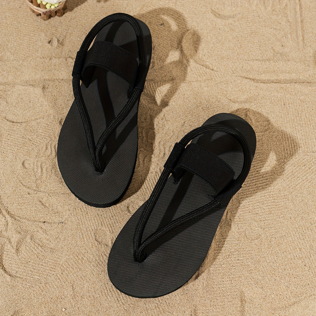 Women's Flat Fabric Slides with Adjustable Straps and Non-Slip Soles