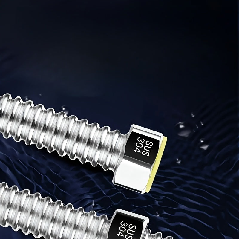 2pcs 304 Stainless Steel Bellows G1/2 Water Inlet Pipe for Toilets and Water Heaters