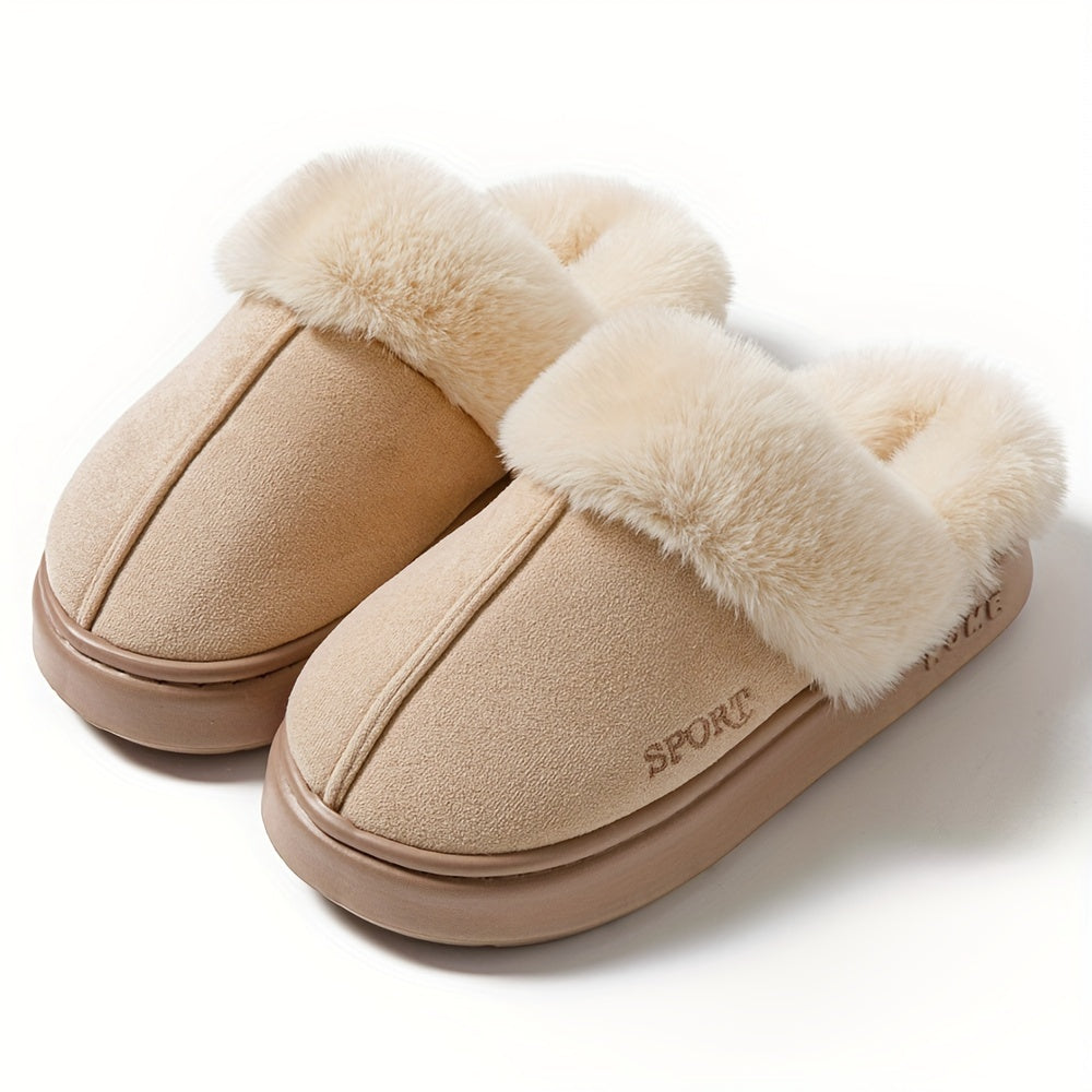 Women's Winter Slippers Non-Slip Thick Sole Fluffy Cuff Indoor Indoor Use