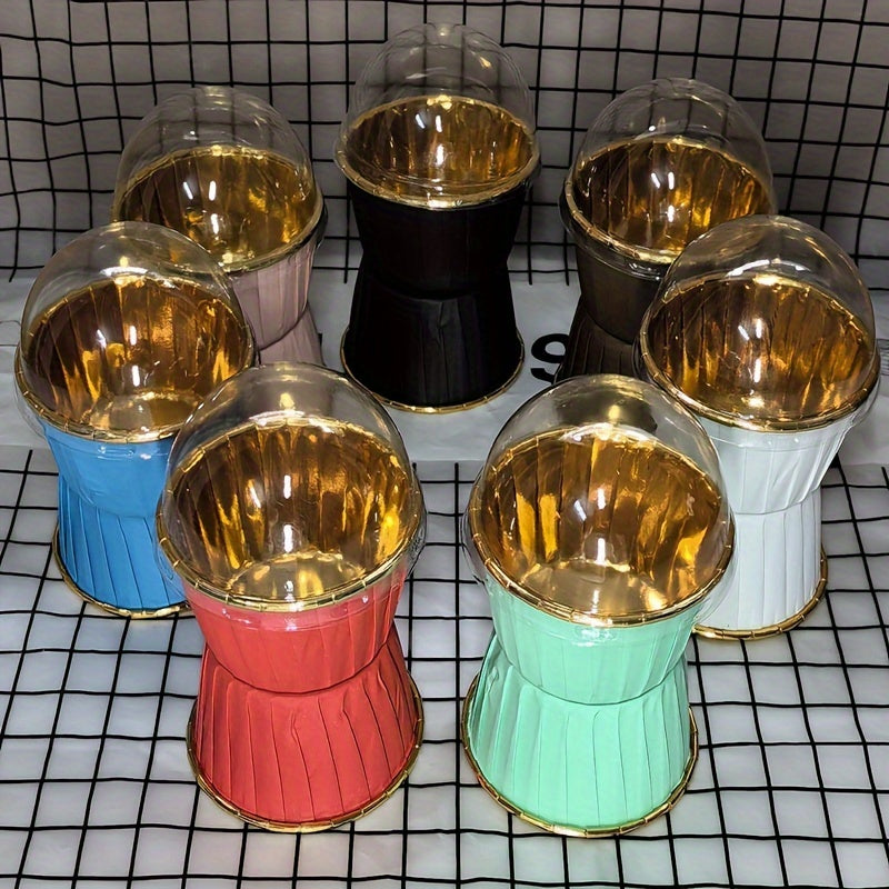 50 штук термостойких бумажных форм для кексов с крышками для выпекания кексов и маффинов