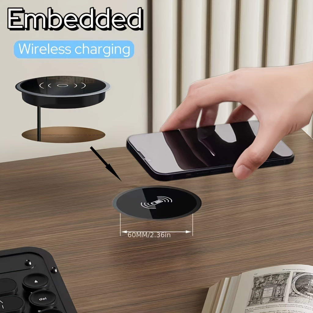 Office Desk Wireless Charger with USB Connector and Lightweight Design for Qi-Enabled Devices