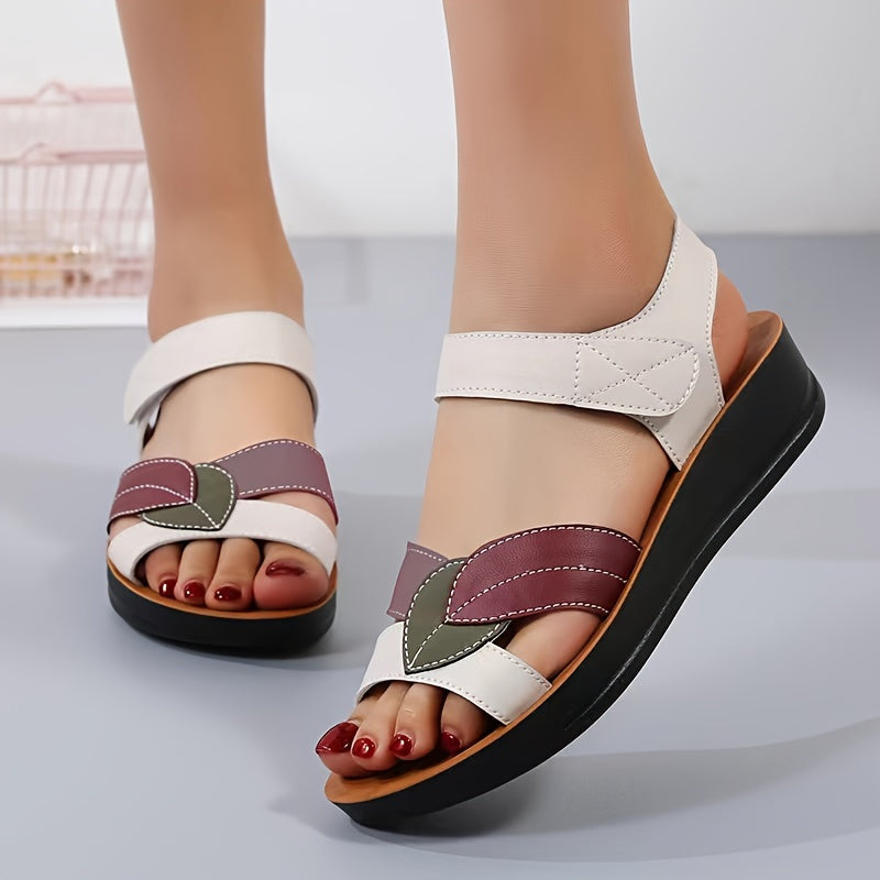 Women's Color Block Flat Shoes Casual Open Toe Summer Sandals