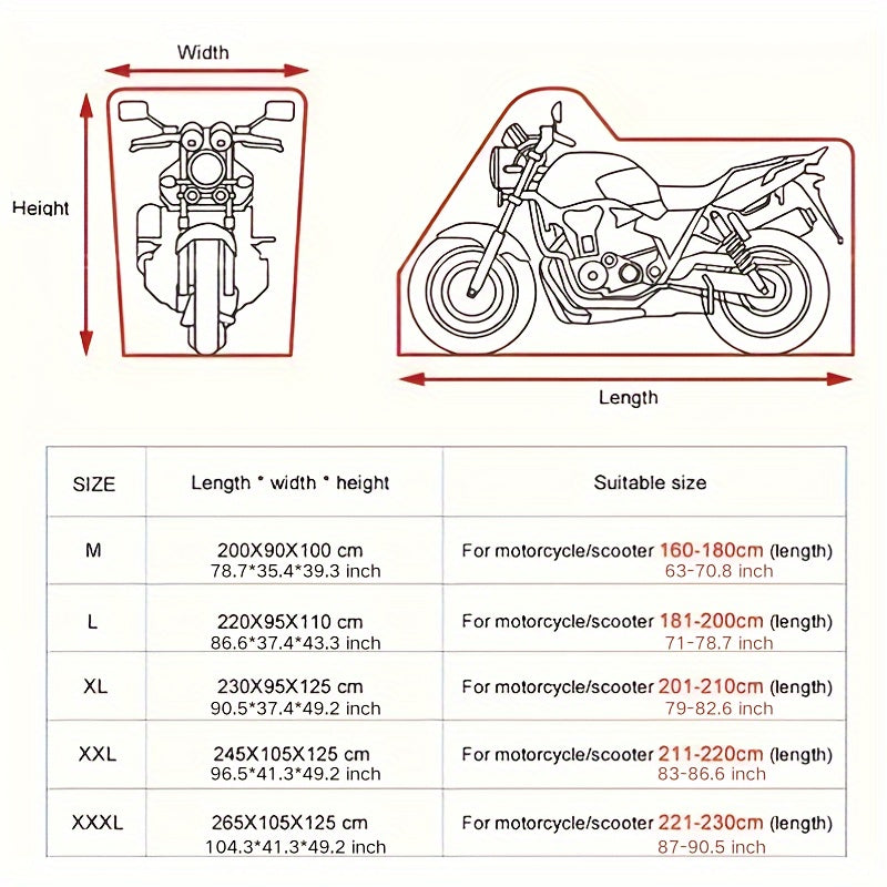 Plus Size Motorcycle Cover Thick Oxford Sun Protection All Vehicles