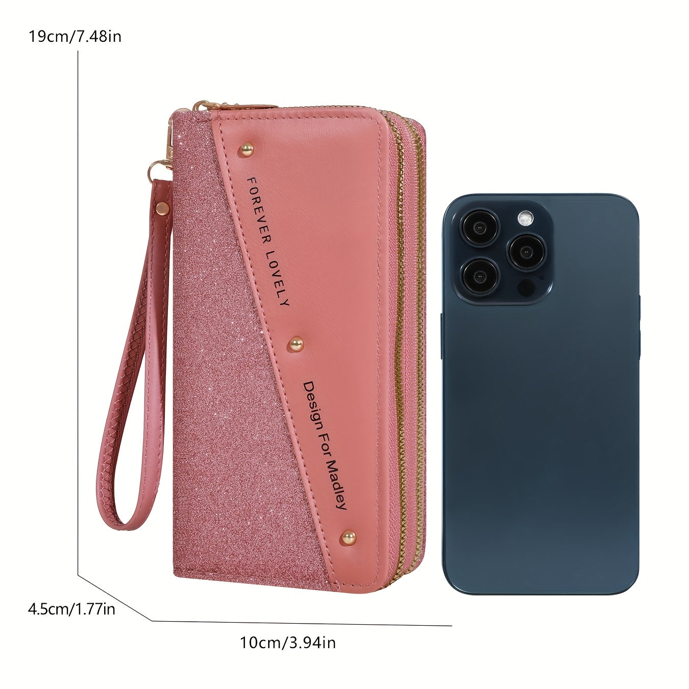 Длинный кошелек с цветными блоками, клатч с пайетками и слотами для карт для женщин