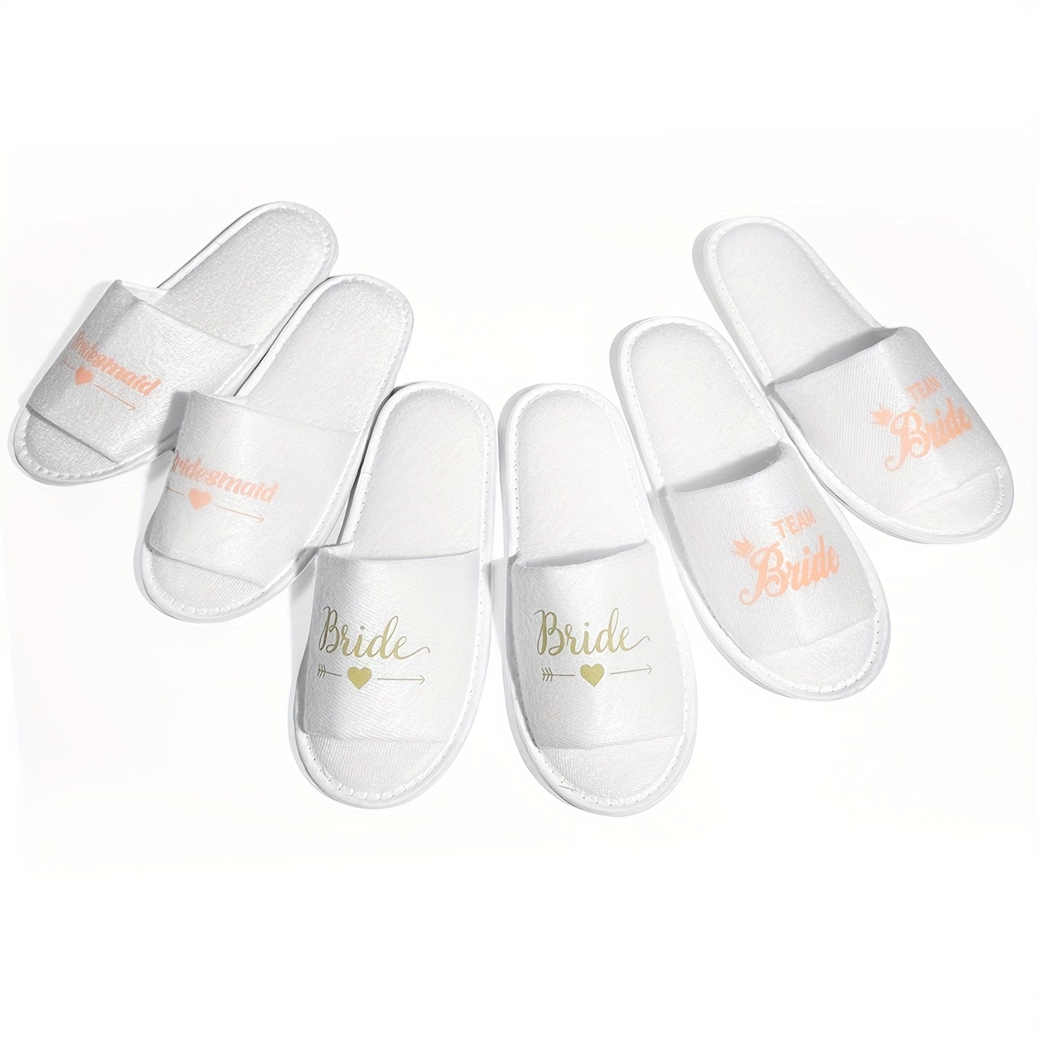 Набор свадебных тапочек с открытым носком, мягкой подошвой, уютные шлепанцы для подружек невесты