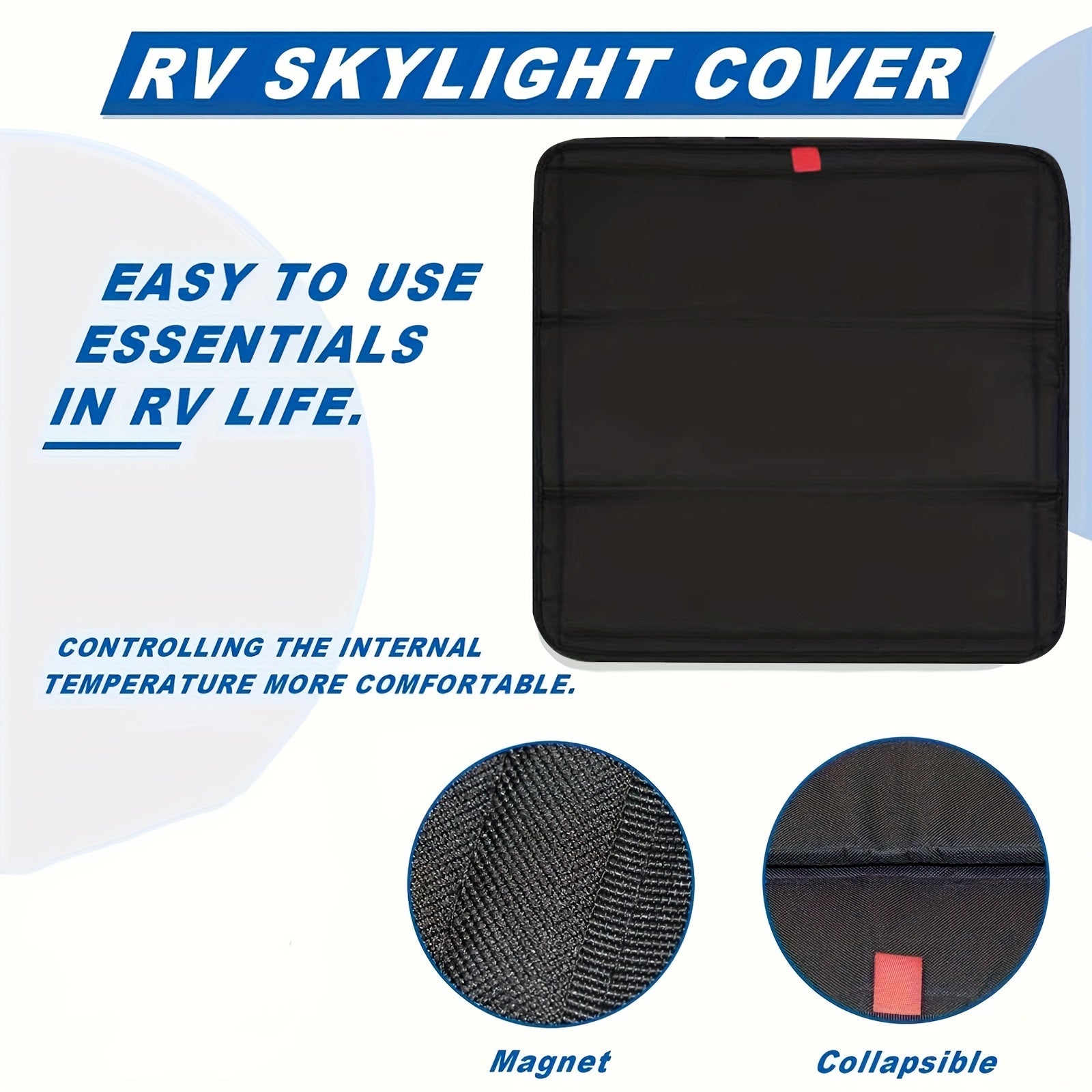 RV Blackout Sunshade Curtain for Windows Privacy Block Camping Trailer