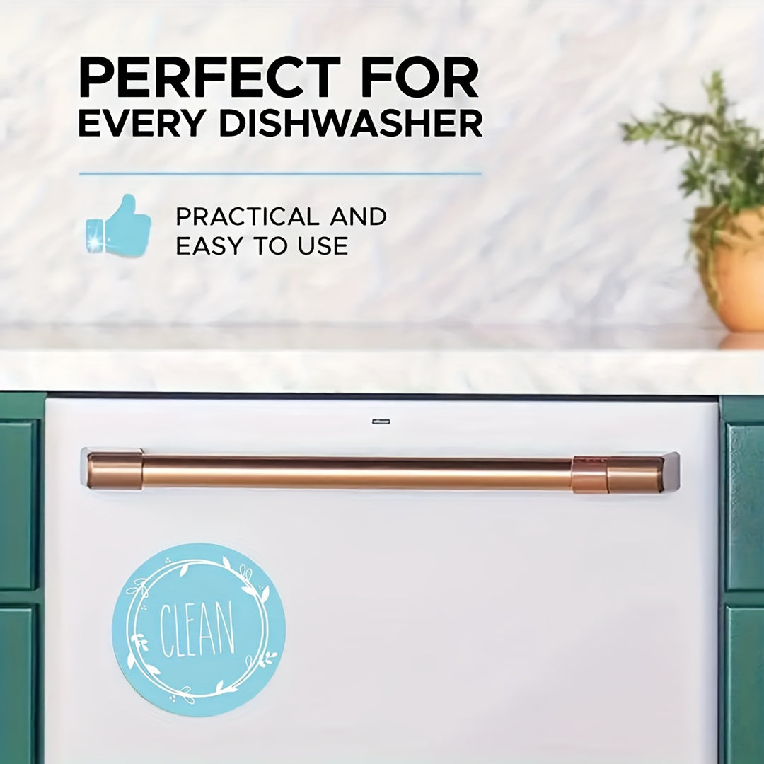 Imán de goma de doble cara para lavavajillas y nevera, señal de limpieza y suciedad